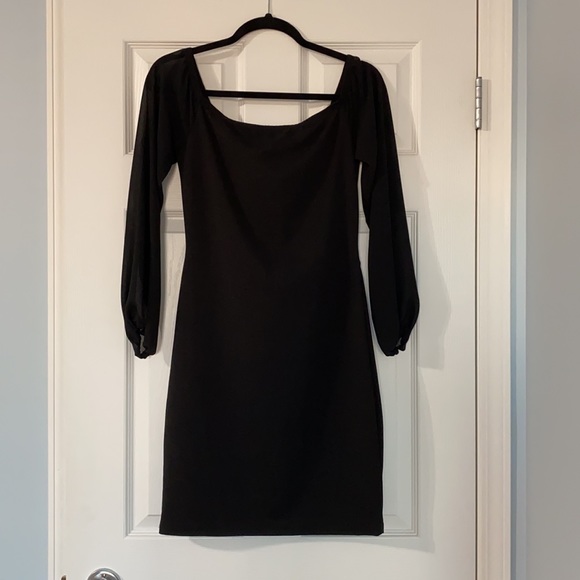 Black Off-Shoulder Dress - Picture 2 of 5